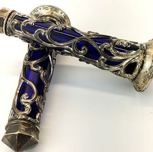 Cobalt Blue & Silver Plated Salt & Pepper Shakers